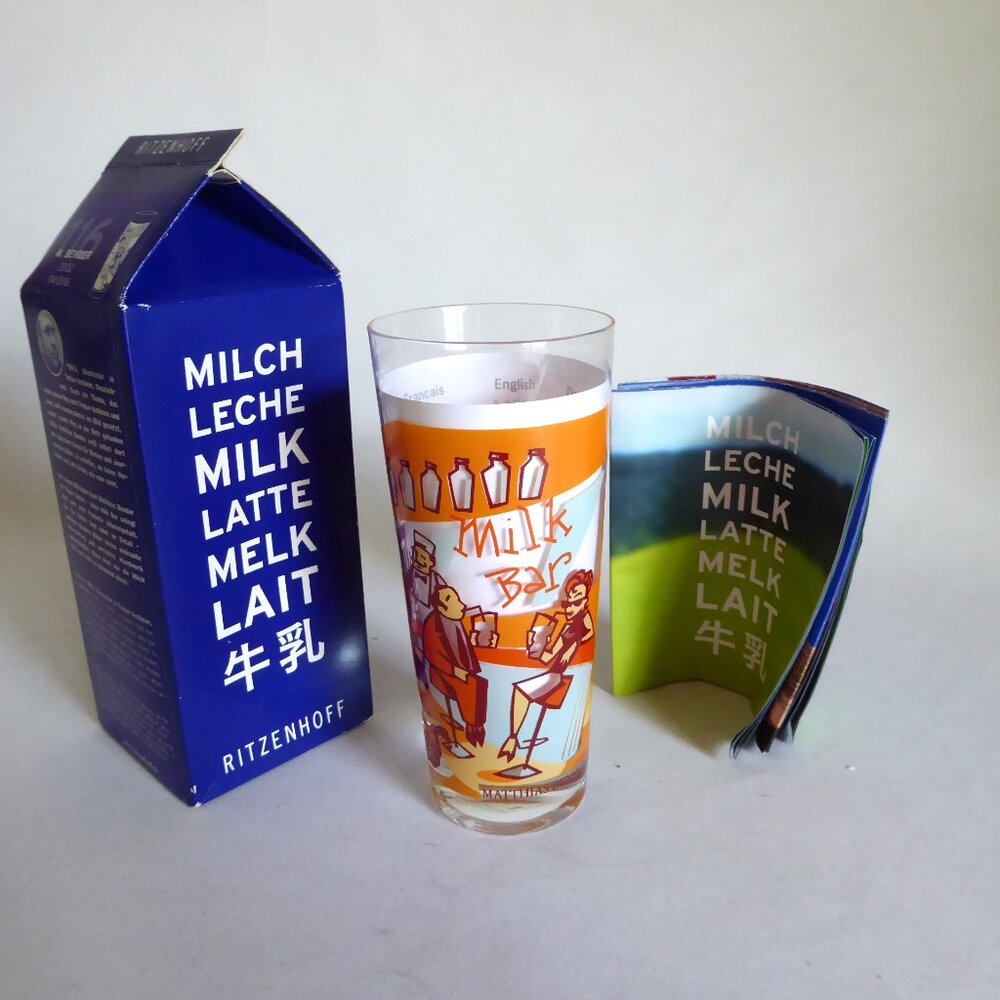 NEW 2002 RITZENHOFF M. BENDER MILK BAR DESIGNER GLASS RETRO DINER GRAPHICS
